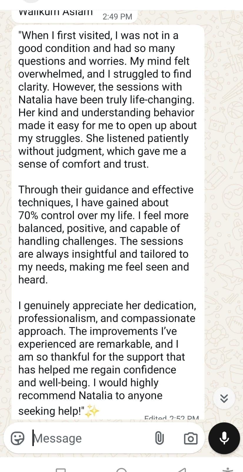 Real client review
